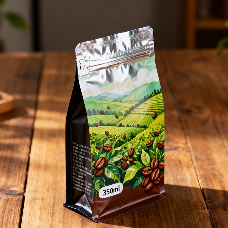 Bolsa de plástico con pie para café